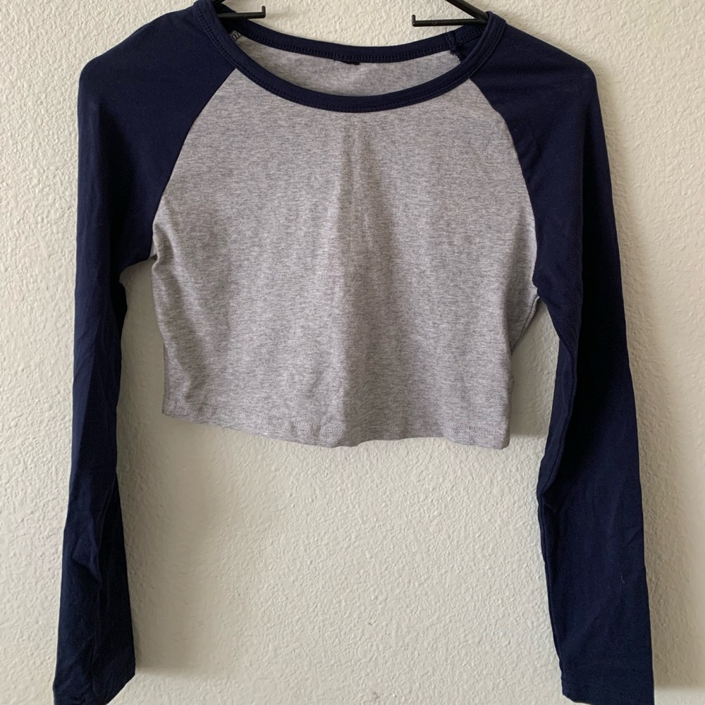 Two Toned Baseball style Tshirt Cropped
